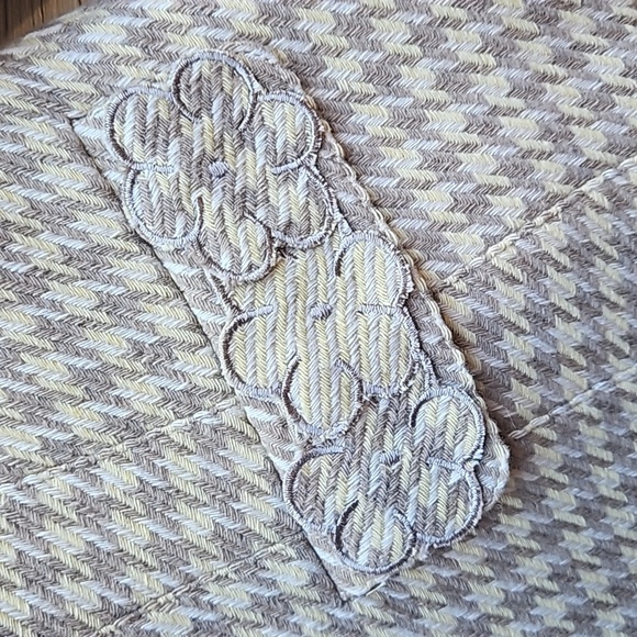 Noviello Bloom Vintage Academia Beige Tan Floral Houndstooth Wool Blazer 8 - Picture 7 of 8